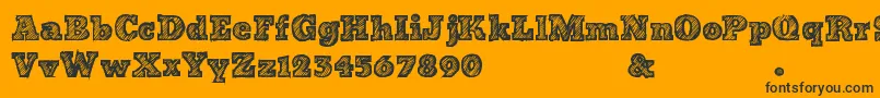 BadStriped Font – Black Fonts on Orange Background