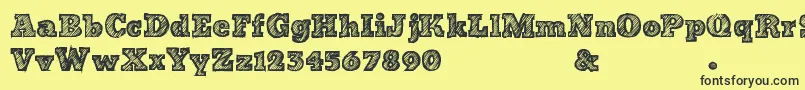 BadStriped Font – Black Fonts on Yellow Background