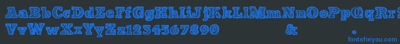 BadStriped Font – Blue Fonts on Black Background