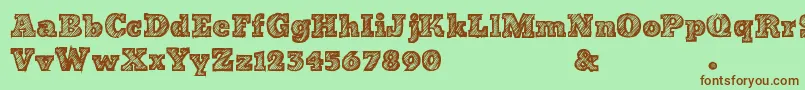 BadStriped Font – Brown Fonts on Green Background