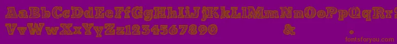 BadStriped Font – Brown Fonts on Purple Background