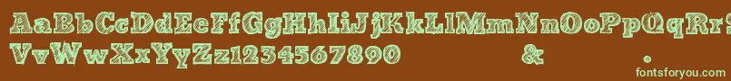 BadStriped Font – Green Fonts on Brown Background