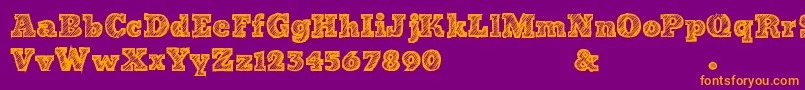 BadStriped Font – Orange Fonts on Purple Background