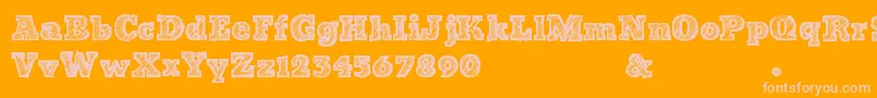 BadStriped Font – Pink Fonts on Orange Background