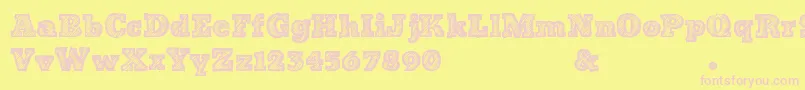 BadStriped Font – Pink Fonts on Yellow Background