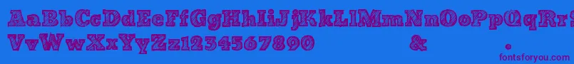 BadStriped Font – Purple Fonts on Blue Background