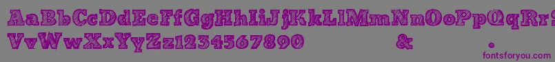 BadStriped-fontti – violetit fontit harmaalla taustalla