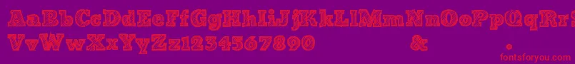 BadStriped Font – Red Fonts on Purple Background