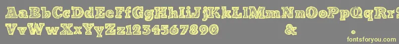 BadStriped Font – Yellow Fonts on Gray Background