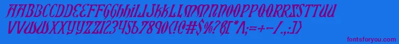 XiphosItalic Font – Purple Fonts on Blue Background