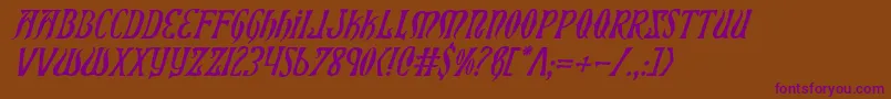 XiphosItalic Font – Purple Fonts on Brown Background