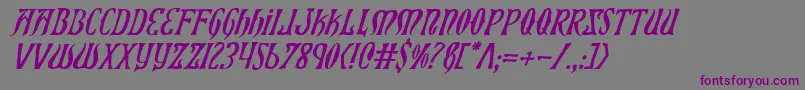 XiphosItalic Font – Purple Fonts on Gray Background