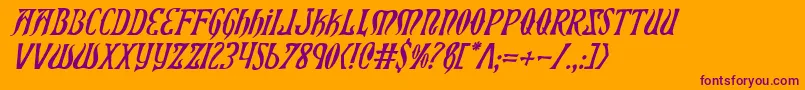 XiphosItalic Font – Purple Fonts on Orange Background