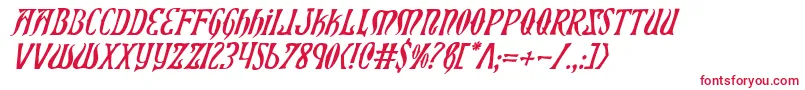 XiphosItalic Font – Red Fonts on White Background