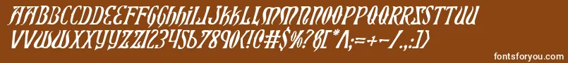 XiphosItalic Font – White Fonts on Brown Background