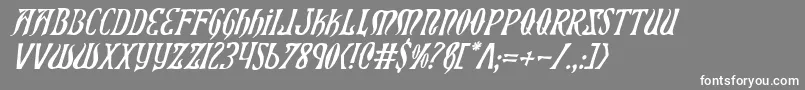 フォントXiphosItalic – 灰色の背景に白い文字