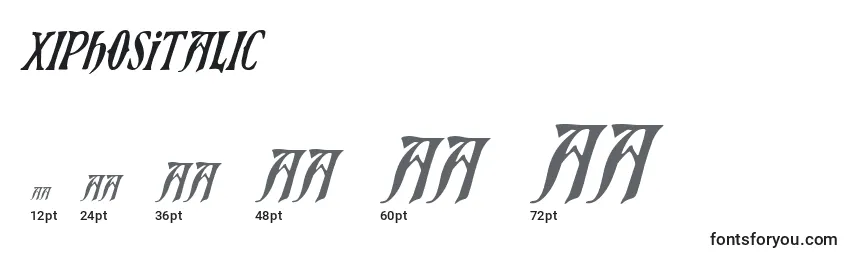 XiphosItalic Font Sizes