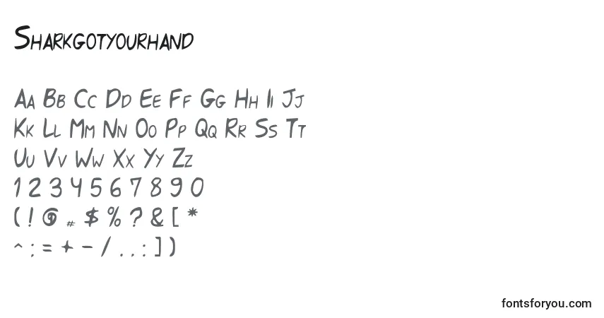 Sharkgotyourhandフォント–アルファベット、数字、特殊文字