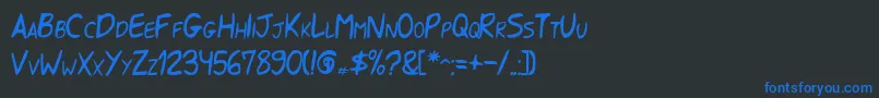 Sharkgotyourhand Font – Blue Fonts on Black Background
