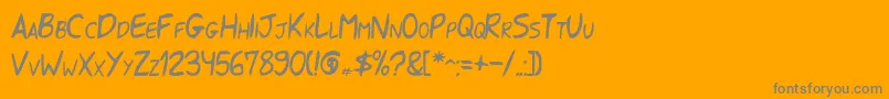 Sharkgotyourhand-Schriftart – Graue Schriften auf orangefarbenem Hintergrund