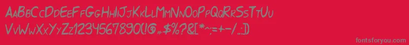 Sharkgotyourhand Font – Gray Fonts on Red Background