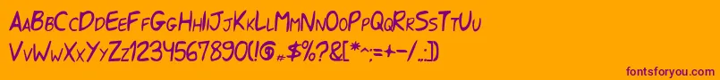 Sharkgotyourhand Font – Purple Fonts on Orange Background