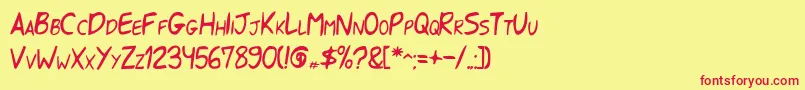 Sharkgotyourhand Font – Red Fonts on Yellow Background