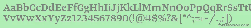 フォントTangerserifwideSemibold – 緑の背景に灰色の文字