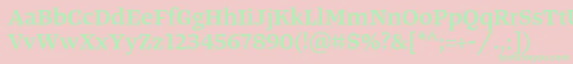 TangerserifwideSemibold Font – Green Fonts on Pink Background