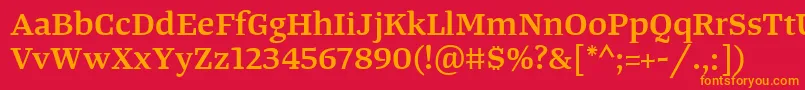 フォントTangerserifwideSemibold – 赤い背景にオレンジの文字