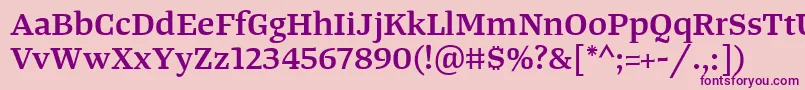 TangerserifwideSemibold Font – Purple Fonts on Pink Background