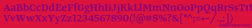 TangerserifwideSemibold Font – Purple Fonts on Red Background