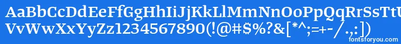 フォントTangerserifwideSemibold – 青い背景に白い文字