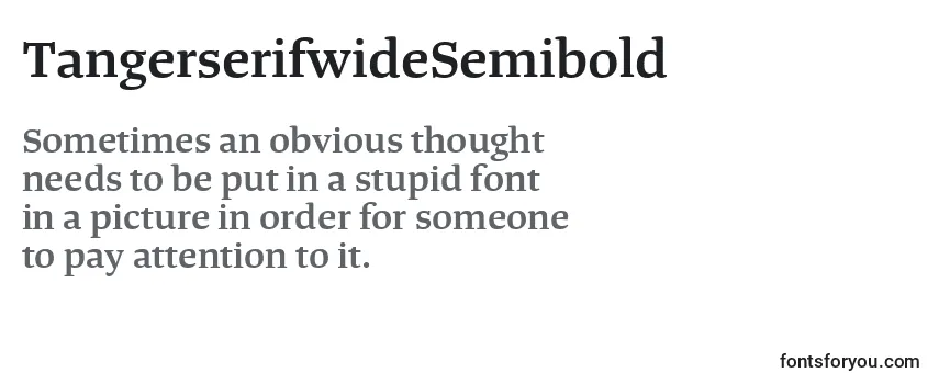 Review of the TangerserifwideSemibold Font