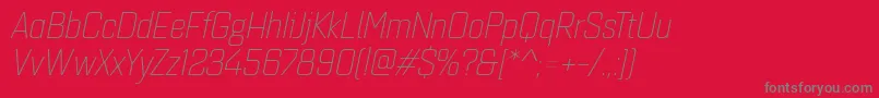 Quarcanormlightitalic Font – Gray Fonts on Red Background