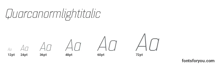 Quarcanormlightitalic Font Sizes