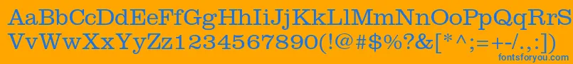 ClarendonltstdLight Font – Blue Fonts on Orange Background
