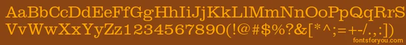 ClarendonltstdLight Font – Orange Fonts on Brown Background
