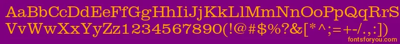 ClarendonltstdLight Font – Orange Fonts on Purple Background