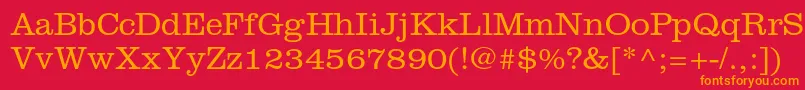 フォントClarendonltstdLight – 赤い背景にオレンジの文字