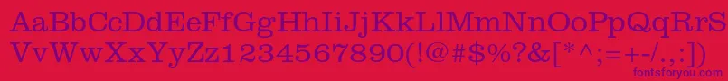 ClarendonltstdLight Font – Purple Fonts on Red Background
