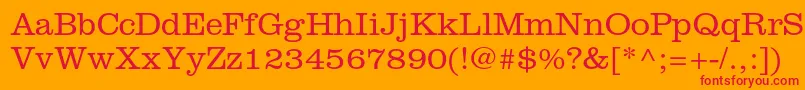 ClarendonltstdLight Font – Red Fonts on Orange Background