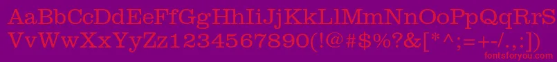 ClarendonltstdLight Font – Red Fonts on Purple Background