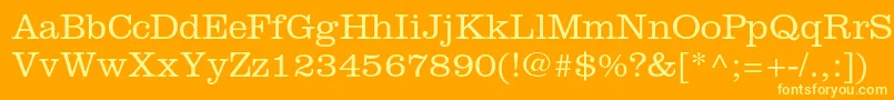 ClarendonltstdLight Font – Yellow Fonts on Orange Background