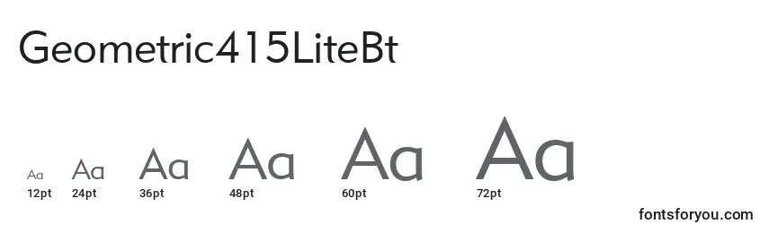 Размеры шрифта Geometric415LiteBt