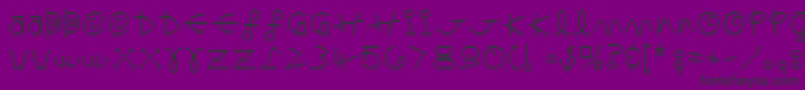 Saturno-Schriftart – Schwarze Schriften auf violettem Hintergrund