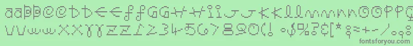 Saturno Font – Gray Fonts on Green Background