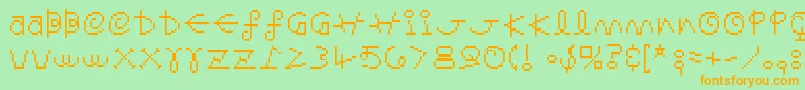 Saturno Font – Orange Fonts on Green Background