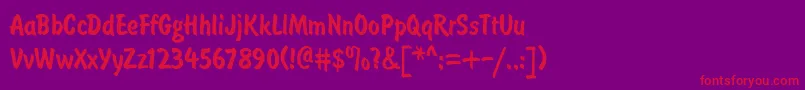 BrushtypeSemibold Font – Red Fonts on Purple Background