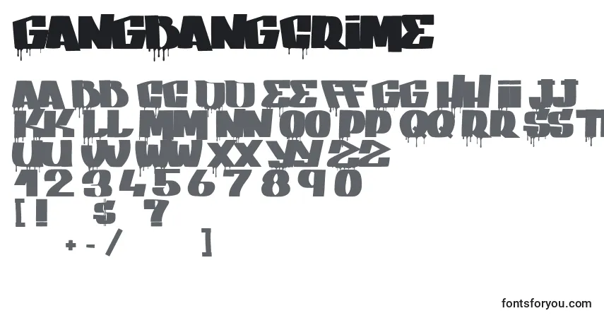 Schriftart GangBangCrime – Alphabet, Zahlen, spezielle Symbole